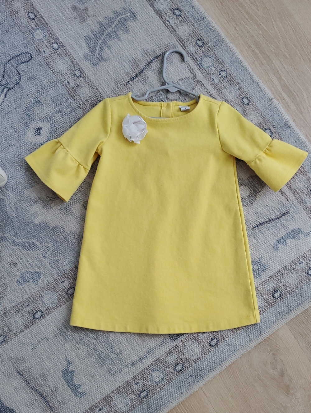 Janie and Jack Toddler Girls Ruffle Dress Sunshine Yellow Sz3
